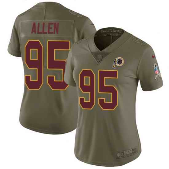 Womens Nike Redskins #95 Jonathan Allen Olive  Stitched NFL Limited 2017 Salute to Service Jersey